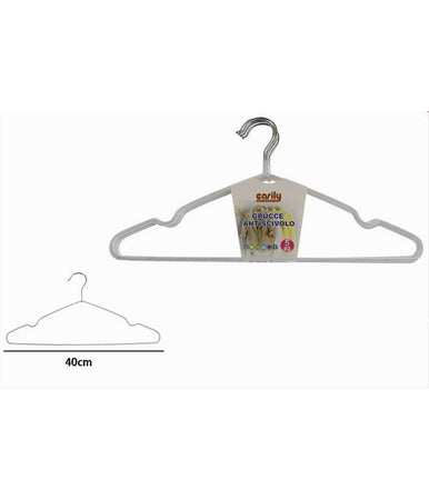 Set 5 Pz Grucce Stampelle Appendi Abiti Antiscivolo Vestiti 40 Cm Bianco 10458