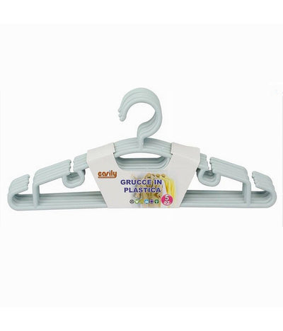Set 5 Pz Grucce Stampelle Appendiabito Plastica Vestiti Pantaloni Azzurro 79322