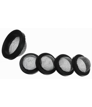 Set 5 Pz Guarnizioni In Gomma Nera Con Filtro Rete Convessa In Acciaio 3/4 52446