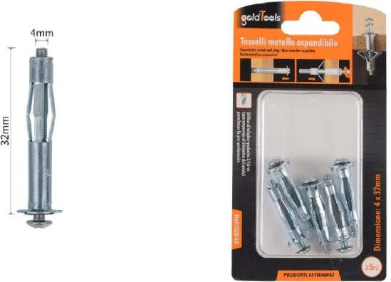 Set-5-Pz-Tasselli-Metallici-Espandibili-Viti-A-Espansione-Stile-I-4-X-32mm-92848