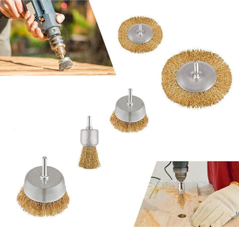 Set-5-Spazzole-Filo-Acciaio-Spazzola-A-Tazza-Per-Trapano-Tools