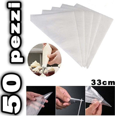 Set 50 Saccapoche Monouso Sacca Per Pasticcere Sac A Poche Cake Design Da 33cm Casa e cucina/Teglie da forno e accessori per pasticceria/Accessori e utensili per pasticceria/Utensili decorativi/Saccapoche Trade Shop italia - Napoli, Commerciovirtuoso.it