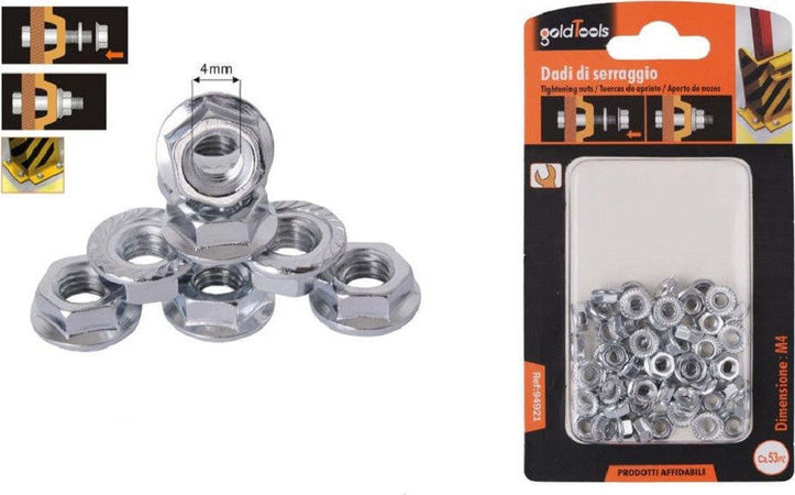 Set 53 Pz Dado Esagonale Flangiato Dadi Di Serraggio M4 Bulloni Vite 4mm 94921 Fai da te/Ferramenta/Chiodi viti ed elementi di fissaggio/Kit di bulloni e dadi Trade Shop italia - Napoli, Commerciovirtuoso.it