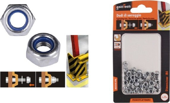 Set-55-Pz-Dado-Esagonale-Dadi-Di-Serraggio-M4-4mm-Antiscivolo-Bulloni-Viti-93338