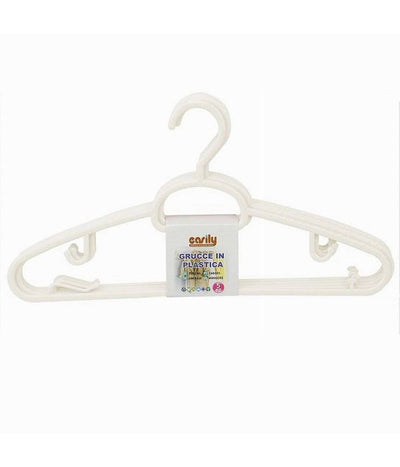 Set 5pz Grucce In Plastica Stampelle Appendiabito Pantaloni Giacche Bianco 79324