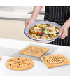 Set 5pz Sottopentola In Bambu Naturale Antiscivolo Per Cucina Pentole Padelle 16cm