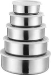 Set 5x Contenitore Acciaio Inox Con Coperchi Cucina Casa Cibo Conservazione Casa e cucina/Organizzazione interni/Contenitori e barattoli da cucina/Conservazione cibi/Contenitori per alimenti/Set di contenitori per alimenti Trade Shop italia - Napoli, Commerciovirtuoso.it