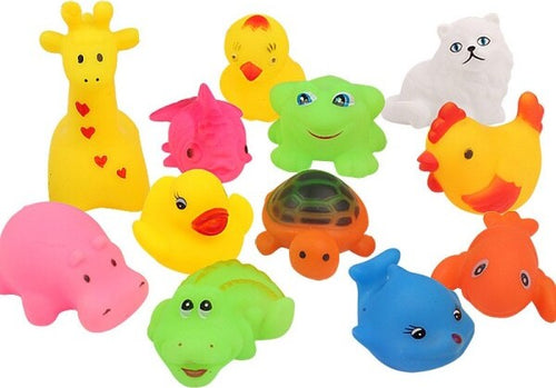 Set-6-Animali-Animaletti-Gommosi-Pecora-Giraffa-Mucca-Cavallo-Prima-Infanzia