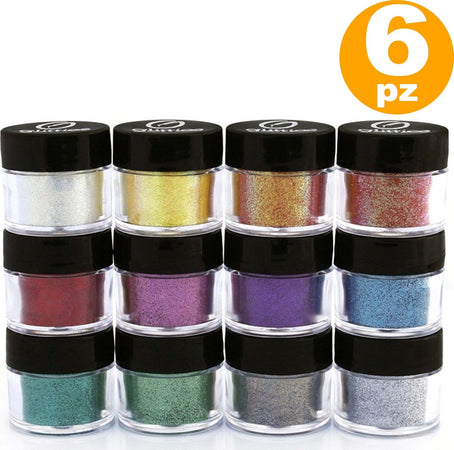 SET 6 BARATTOLI PORPORINA GLITTER NAIL ART GRANA FINE BRILLANTINI DECORAZIONI Bellezza/Manicure e pedicure/Decorazioni per unghie/Attrezzatura per Nail Art/Glitter Trade Shop italia - Napoli, Commerciovirtuoso.it
