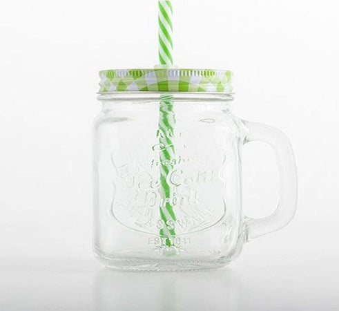 Set 6 Bicchieri Barattolo Vetro Con Manico Tappo E Cannuccia In Plastica 400ml Casa e cucina/Stoviglie/Bicchieri e cristalli/Tumbler Trade Shop italia - Napoli, Commerciovirtuoso.it