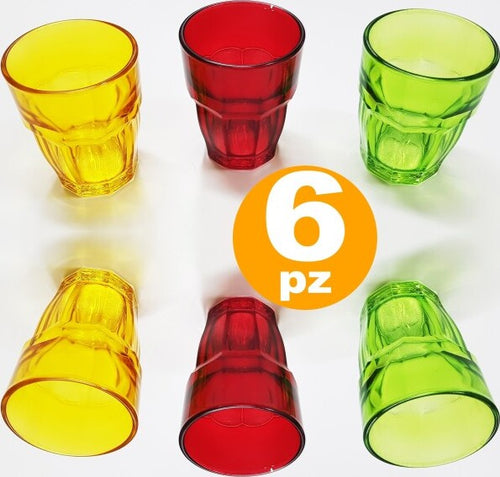 Set-6-Bicchieri-Costa-Sweet-Colorati-Vetro-Bevanda-Caffe-Liquore-Chupitos-Shot