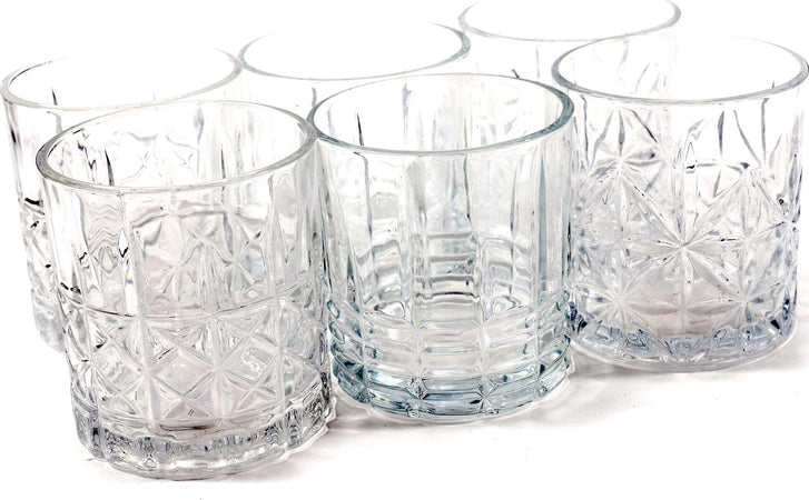 Set 6 Bicchieri da Whisky e cocktail in vetro intagliato 330 ml Casa e cucina/Stoviglie/Bicchieri e cristalli/Tumbler La Zappa - Altamura, Commerciovirtuoso.it
