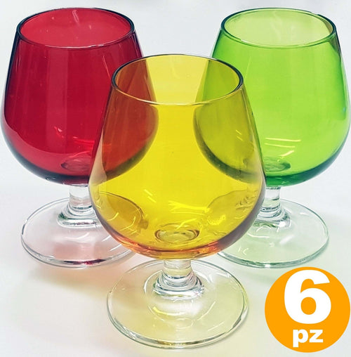 SET 6 BICCHIERI GLOBO SWEET COLORATI VETRO BEVANDA LIQUORE DISTILLATI CICCHETTI Casa e cucina/Stoviglie/Bicchieri e cristalli/Calici da vino Trade Shop italia - Napoli, Commerciovirtuoso.it
