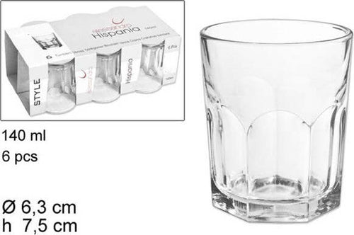 Set 6 Bicchieri Trasparenti 140ml In Vetro Da Tavola Acqua Bevanda Calda The Casa e cucina/Stoviglie/Bicchieri e cristalli/Calici da acqua Trade Shop italia - Napoli, Commerciovirtuoso.it