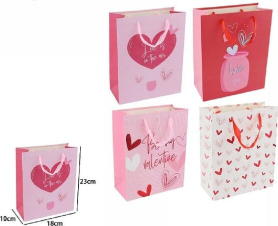 Set-6-Buste-Regalo-Borsa-Sacchetti-San-Valentino-18x23x10cm-69875-Varie-Fantasie
