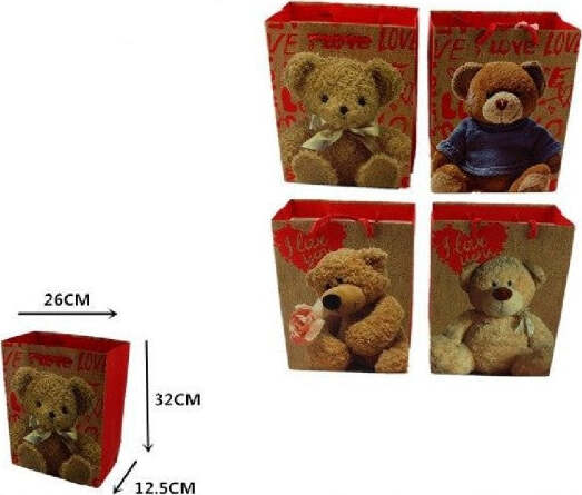 Set-6-Buste-Regalo-San-Valentino-Orso-Sacchetto-26x32x12.5cm-59520-Vari-Modelli