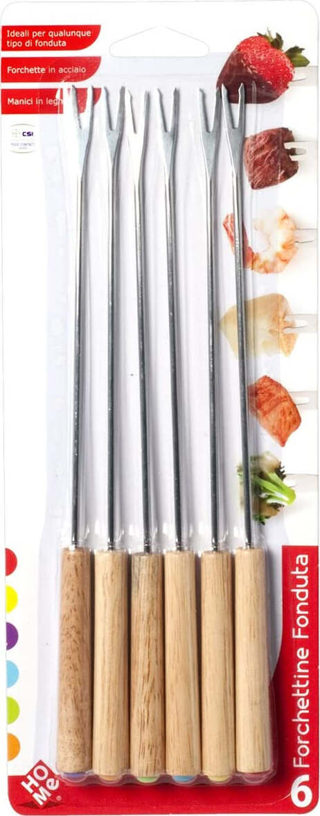 Set 6 forchette fonduta con manico in legno chiaro Casa e cucina/Stoviglie/Posate/Forchette/Forchette da fonduta Scontolo.net - Potenza, Commerciovirtuoso.it
