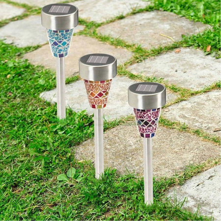 SET 6 LAMPADE MOSAICO DA GIARDINO COLORATE RICARICA SOLARE PALETTI SOLARI 1LED Illuminazione/Illuminazione per esterni/Luci per sentieri Trade Shop italia - Napoli, Commerciovirtuoso.it