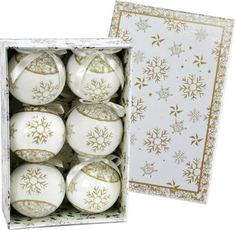 Set 6 Palline Natalizie Fiocco Di Neve Oro 7,5cm Con Nastro Decorazioni Natale Casa e cucina/Decorazioni per interni/Addobbi e decorazioni per ricorrenze/Decorazioni natalizie/Alberi di natale artificiali Trade Shop italia - Napoli, Commerciovirtuoso.it