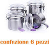 Set 6 Pezzi Barattolo In Acciaio Inox 10 X 11 Cm Alimenti Zucchero Caff? Cucina Casa, arredamento e bricolage > Cucina > Barattoli e Contenitori Trade Shop italia - Napoli, Commerciovirtuoso.it