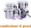 Set 6 Pezzi Barattolo In Acciaio Inox 10 X 11 Cm Alimenti Zucchero Caff? Cucina Casa, arredamento e bricolage > Cucina > Barattoli e Contenitori Trade Shop italia - Napoli, Commerciovirtuoso.it