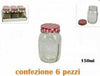 Set-6-Pezzi-Barattolo-Vetro-Contenitore-Con-Tappo-Colorato-Tovaglia-150ml