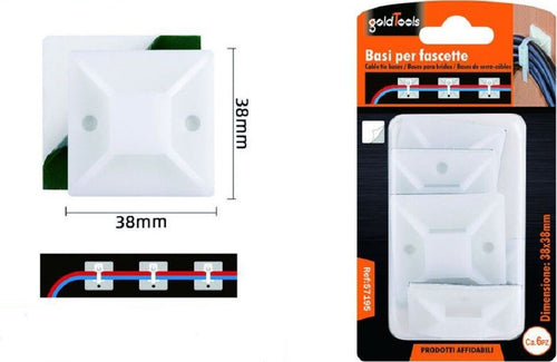 Set 6 Pezzi Basi Passante Per Fissaggio Fascette Supporto Adesivo 38x38mm 57195 Fai da te/Materiale elettrico/Gestione del cavo/Stringicavi Trade Shop italia - Napoli, Commerciovirtuoso.it