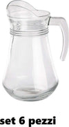 Set 6 Pezzi Brocca Caraffa In Vetro Trasparente 1,3 Lt Litri Per Acqua Vino Casa, arredamento e bricolage > Cucina > Bottiglie e Brocche Trade Shop italia - Napoli, Commerciovirtuoso.it