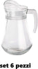 Set 6 Pezzi Brocca Caraffa In Vetro Trasparente 1,3 Lt Litri Per Acqua Vino Casa, arredamento e bricolage > Cucina > Bottiglie e Brocche Trade Shop italia - Napoli, Commerciovirtuoso.it