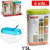Set 6 Pezzi Contenitori Salva Freschezza Biscotti Spaghetti Pasta 1,5 Lt Casa, arredamento e bricolage > Cucina > Barattoli e Contenitori Trade Shop italia - Napoli, Commerciovirtuoso.it