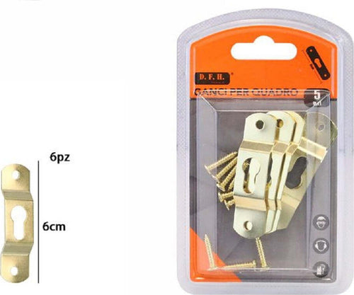 Set 6 Pezzi Ganci Dorati Per Quadri Quadro Cornici Appendere Parete 6 Cm 07521 Casa, arredamento e bricolage > Accessori Casa > Cornici e Portafoto Trade Shop italia - Napoli, Commerciovirtuoso.it