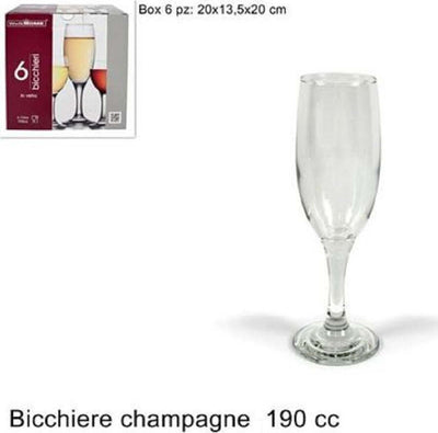 Set 6 Pezzi Servizio Calici Calice Bicchieri Vetro 190cc Per Champagne Spumante Casa e cucina/Stoviglie/Bicchieri e cristalli/Calici da vino Trade Shop italia - Napoli, Commerciovirtuoso.it