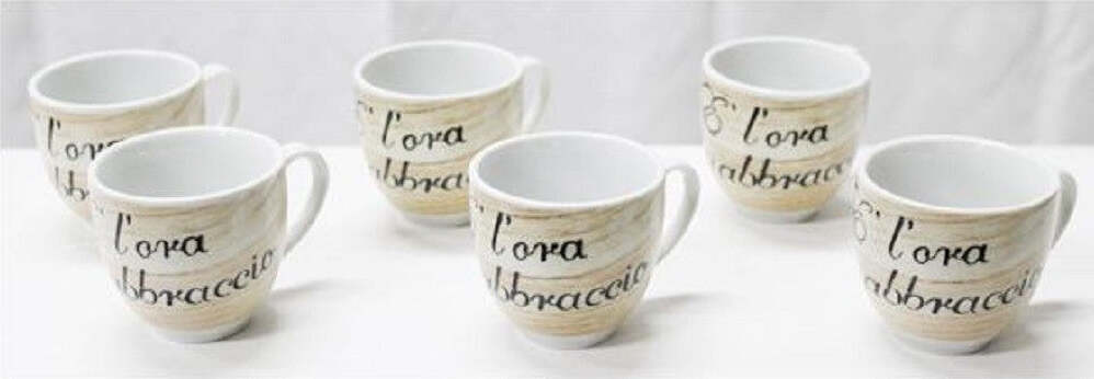 Set 6 Pezzi Tazzine Tazze Da Caff? Ceramica Scritta L'ora Abbraccio Espresso Bar Casa, arredamento e bricolage > Cucina > Tazze e Bicchieri Trade Shop italia - Napoli, Commerciovirtuoso.it