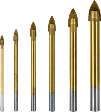 SET 6 PUNTE AD ALETTE PER VETRO E CERAMICA IN TITANIO PER TRAPANO RIBITECH Fai da te/Utensili elettrici e a mano/Accessori per utensili elettrici/Set punte per trapani Trade Shop italia - Napoli, Commerciovirtuoso.it