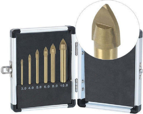 SET 6 PUNTE AD ALETTE PER VETRO E CERAMICA IN TITANIO PER TRAPANO RIBITECH Fai da te/Utensili elettrici e a mano/Accessori per utensili elettrici/Set punte per trapani Trade Shop italia - Napoli, Commerciovirtuoso.it