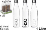 Set 6 Pz Bottiglia D'acqua H2o Vetro Trasparente 1lt Borraccia Assortita 109284 Casa, arredamento e bricolage > Cucina > Bottiglie e Brocche Trade Shop italia - Napoli, Commerciovirtuoso.it