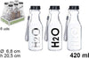 Set-6-Pz-Bottiglia-D'acqua-H2o-Vetro-Trasparente-420ml-Borraccia-Laccetto-109286