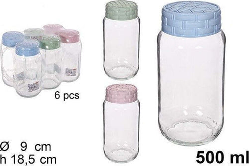 Set 6 Pz Contenitore Barattolo Vetro Con Coperchio Rattan Colorato 500 Ml 114655 Casa, arredamento e bricolage > Cucina > Barattoli e Contenitori Trade Shop italia - Napoli, Commerciovirtuoso.it