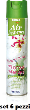 Set-6-Pz-Deodorante-Per-Ambiente-Spray-Profumo-Casa-Fresco-300ml-Fiori-Bianchi