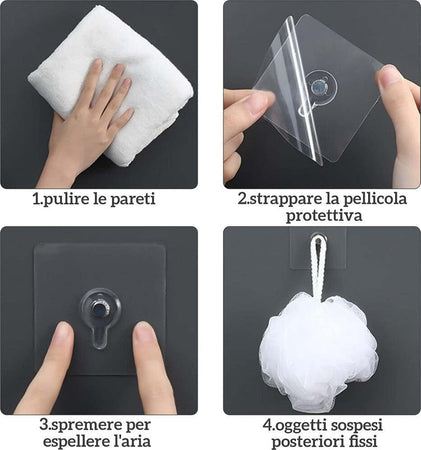 Set 6 Pz Ganci Autoadesivi Per Quadri Trasparenti Appendi Senza Chiodi Orologio Fai da te/Ferramenta/Chiodi viti ed elementi di fissaggio/Ganci appendi quadri Trade Shop italia - Napoli, Commerciovirtuoso.it