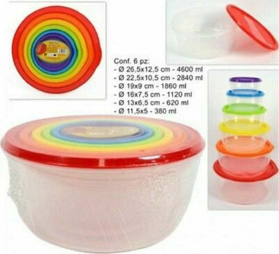 Set 6 Pz Pezzi Contenitori In Plastica Tondi Con Coperchio Per Alimenti Casa, arredamento e bricolage > Cucina > Barattoli e Contenitori Trade Shop italia - Napoli, Commerciovirtuoso.it