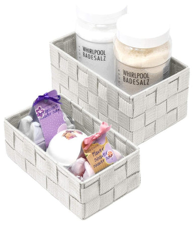 Set 6 Pz Scatola In Tessuto Organizer Scaffali Porta Oggetti Grigio Chiaro 79066