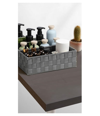 Set 6 Pz Scatola In Tessuto Organizer Scaffali Porta Oggetti Grigio Scuro 79068