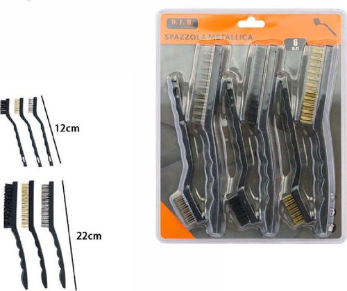 Set 6 Pz Spazzola Metalliche Per Ferro Metallo 3 Lunghe 22cm 3 Corte 12cm 07057 Casa, arredamento e bricolage > Bricolage e fai da te > Utensili Manuali > Set di Utensili Trade Shop italia - Napoli, Commerciovirtuoso.it