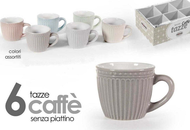 Set 6 Pz Tazze Tazzine Caffe' Senza Piattino 90ml 5,3cm Colori Assortiti 773938 Casa e cucina/Stoviglie/Piatti ciotole e vassoi/Tazze e piattini/Tazze e tazzine da caffè Trade Shop italia - Napoli, Commerciovirtuoso.it