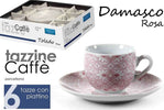 Set 6 Pz Tazzine Caff? + 6 Piattini Tazzina Classico Moderno Damasco Rosa 720390 Casa e cucina/Stoviglie/Piatti ciotole e vassoi/Tazze e piattini/Servizi da caffè Trade Shop italia - Napoli, Commerciovirtuoso.it
