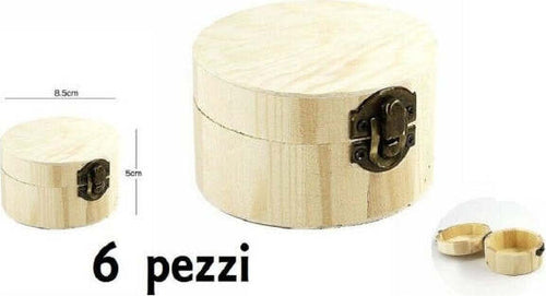 Set-6-Scatoline-In-Legno-Decoupage-Portagioie-Scatola-Cofanetto-Cilindriche