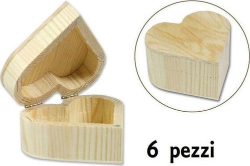 Set-6-Scatoline-In-Legno-Decoupage-Portagioie-Scatola-Cofanetto-Forma-Cuore