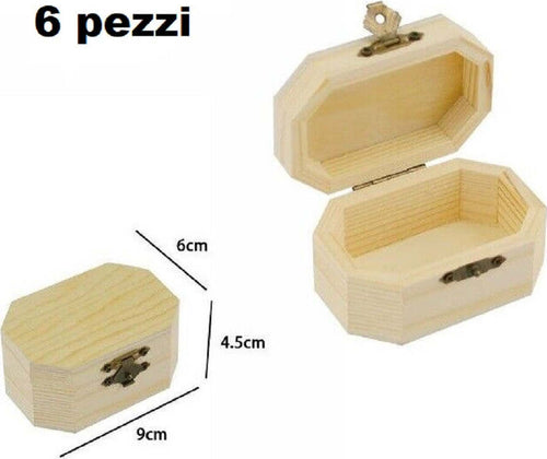 Set 6 Scatoline In Legno Portagioie Scatola Cofanetto Ottagonali 74003a Ly-10383 Casa, arredamento e bricolage > Arredamento > Portaoggetti Trade Shop italia - Napoli, Commerciovirtuoso.it