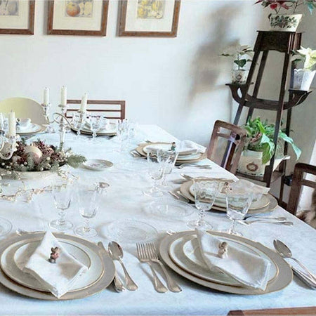 Set 6 Sottopiatti Natalizi Colore Argento Addobbi Natalizio Decorazioni Natale Casa e cucina/Stoviglie/Piatti ciotole e vassoi/Piatti per servire/Piatti/Sottopiatti Trade Shop italia - Napoli, Commerciovirtuoso.it